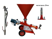 Инъекционный шнековый насос Титан-706-ДШБ, штукатурный пистолет, стальной бункер, шланг 25мм