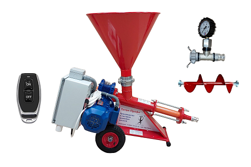 Инъекционный шнековый насос Титан-Профи-ДМБ-У, дистанционное управление, стальной бункер